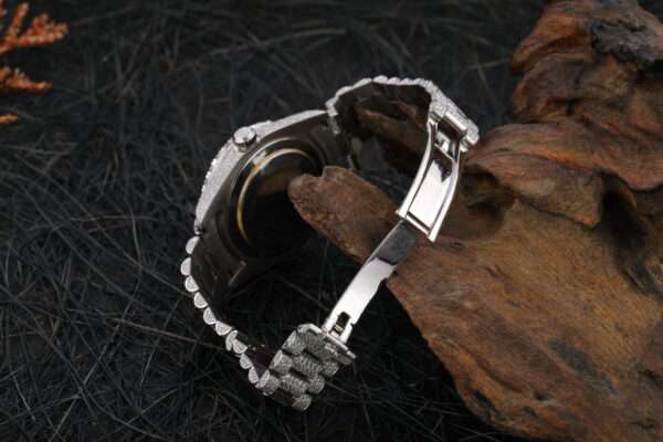 Rolex Day-Date President Band Full Iced Out Wrist Watch, VVS Moissanite Diamond Men Watch, Stainless Steel Self Winding Wrist Watch For Him