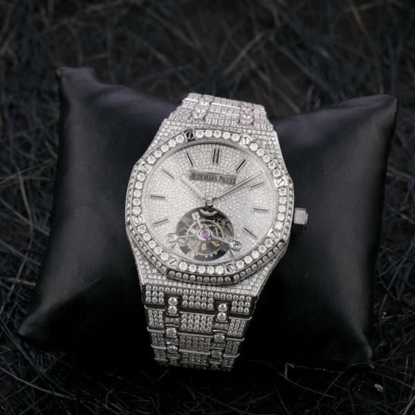 Audemars Piguet Eta Full Iced Out Moissanite Diamond Men Watch, Stainless Steel White Gold Men Watch