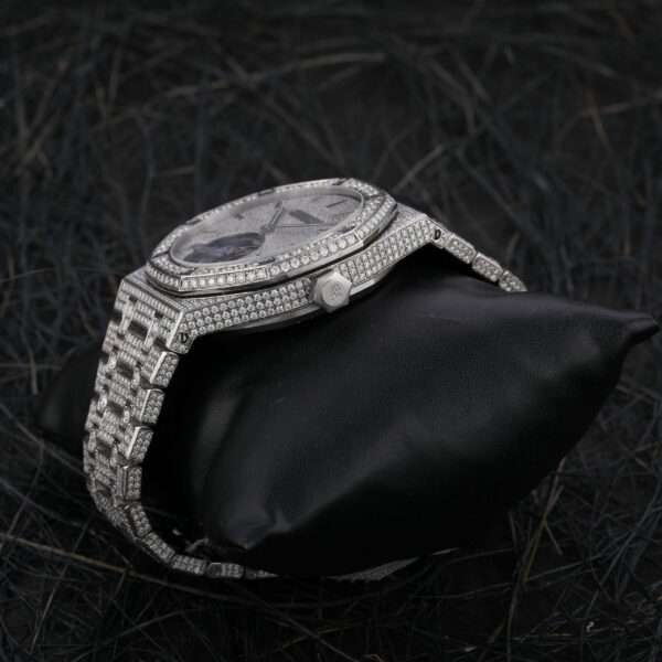 Audemars Piguet Eta Full Iced Out Moissanite Diamond Men Watch, Stainless Steel White Gold Men Watch