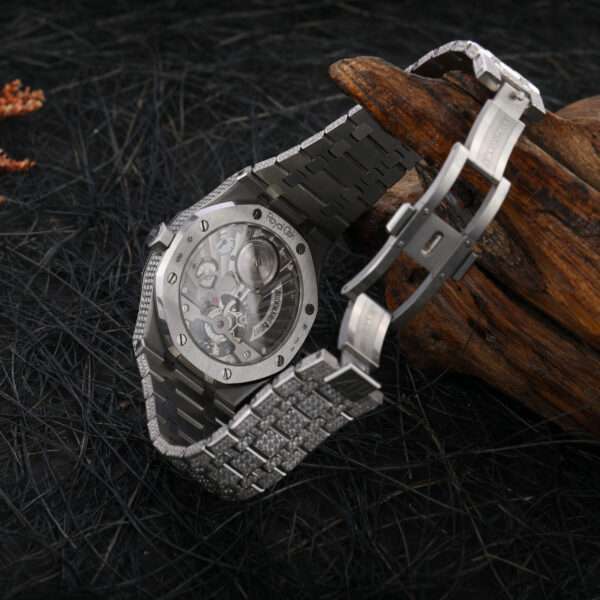 Audemars Piguet Eta Full Iced Out Moissanite Diamond Men Watch, Stainless Steel White Gold Men Watch