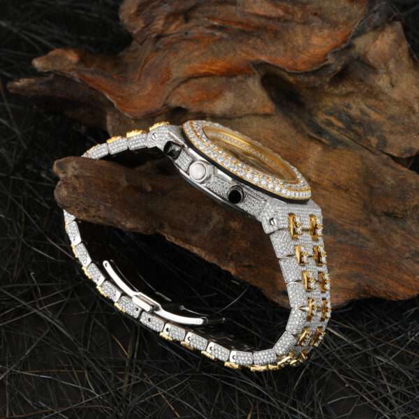 Audemars Piguet Full Iced Out Moissanite Diamond Men Watch, Stainless Steel All Chronology Working 2 Tone Gold Plated 42 mm  Men Watch