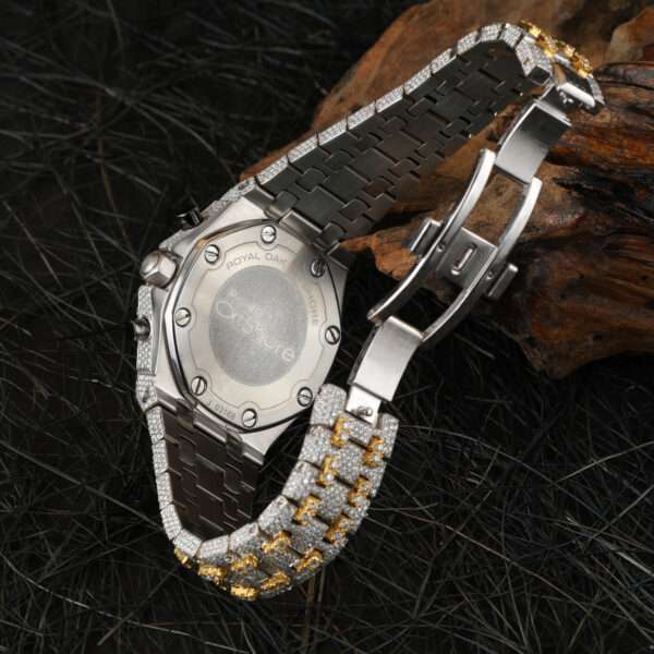 Audemars Piguet Full Iced Out Moissanite Diamond Men Watch, Stainless Steel All Chronology Working 2 Tone Gold Plated 42 mm  Men Watch