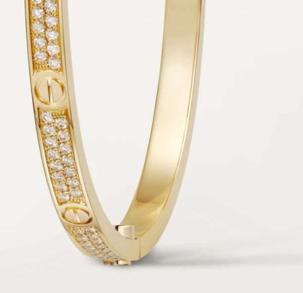 IMG_20221020_140205 Round Moissanite Diamond Cartier LOVE Bracelet, Sterling Silver 14K Plated Gold Diamond Bracelet For Birthday Gift, Unisex Iced Out Moissanite Diamond Bracelet