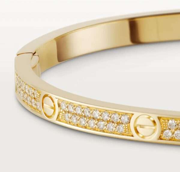 IMG_20221020_140244 - Copy Round Moissanite Diamond Cartier LOVE Bracelet, Sterling Silver 14K Plated Gold Diamond Bracelet For Birthday Gift, Unisex Iced Out Moissanite Diamond Bracelet