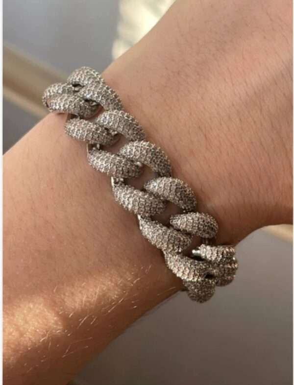 14mm Moissanite Diamond Cuban Link Bracelet, High Quality Cuban Link Chain Bracelet, Moissanite Diamond Bracelet, Stacking Bracelets, Pave Cuban Chain Bracelet