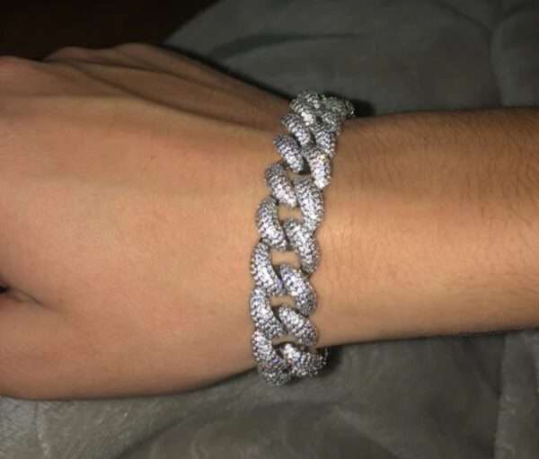 14mm Moissanite Diamond Cuban Link Bracelet, High Quality Cuban Link Chain Bracelet, Moissanite Diamond Bracelet, Stacking Bracelets, Pave Cuban Chain Bracelet