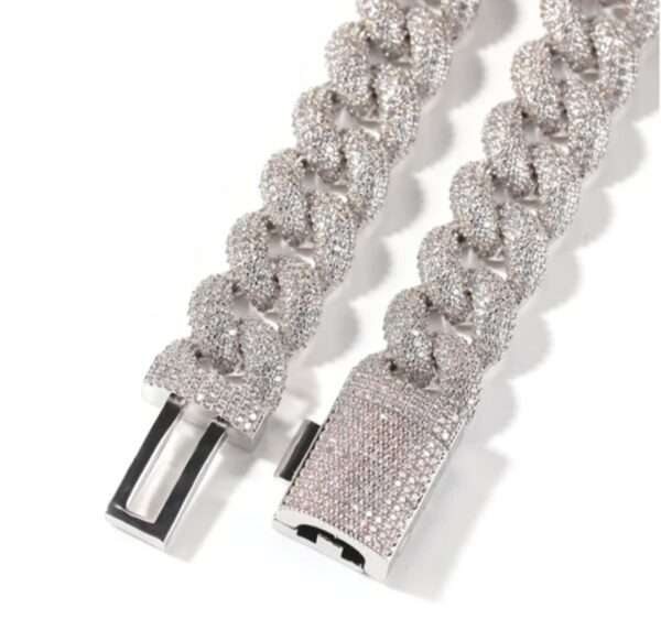 14mm Moissanite Diamond Cuban Link Bracelet, High Quality Cuban Link Chain Bracelet, Moissanite Diamond Bracelet, Stacking Bracelets, Pave Cuban Chain Bracelet