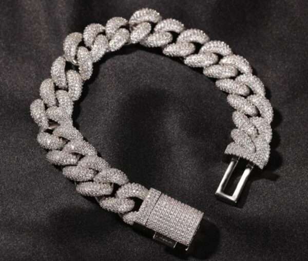 14mm Moissanite Diamond Cuban Link Bracelet, High Quality Cuban Link Chain Bracelet, Moissanite Diamond Bracelet, Stacking Bracelets, Pave Cuban Chain Bracelet