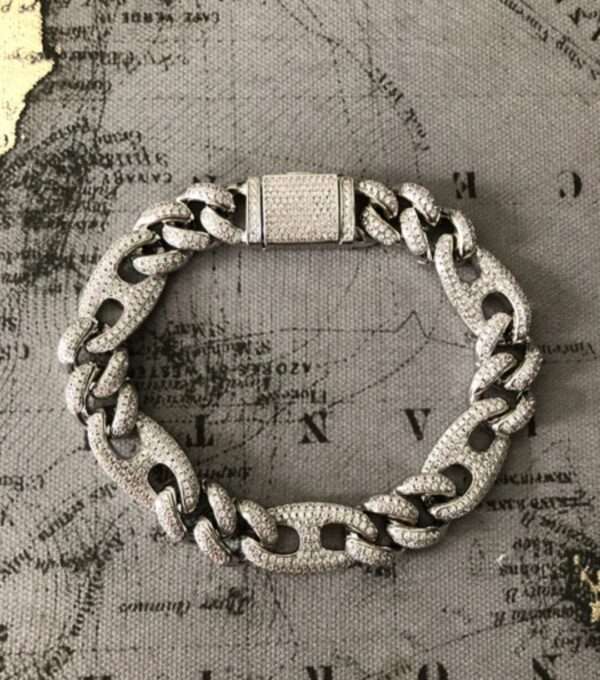 IMG_20221020_141447 12mm Moissanite Diamond Cuban Link Bracelet, High Quality Cuban Link Chain Bracelet, Moissanite Diamond Bracelet, Stacking Bracelets, Pave Cuban Chain Bracelet