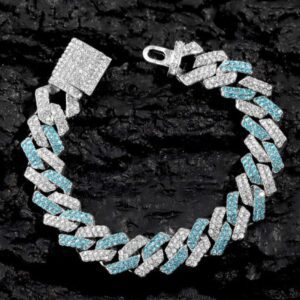 14mm Moissanite Diamond Cuban Link Bracelet, High Quality Cuban Link Chain Bracelet, Moissanite Diamond Bracelet, Stacking Bracelets, Pave Cuban Chain Bracelet