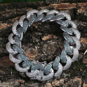 16mm Moissanite Diamond Cuban Link Bracelet, High Quality Cuban Link Chain Bracelet, Moissanite Diamond Bracelet, Stacking Bracelets, Pave Cuban Chain Bracelet