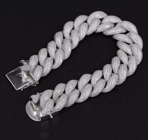 18mm Moissanite Diamond Cuban Link Bracelet, High Quality Cuban Link Chain Bracelet, Moissanite Diamond Bracelet, Stacking Bracelets, Pave Cuban Chain Bracelet