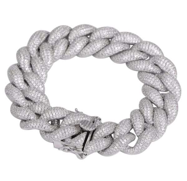 18mm Moissanite Diamond Cuban Link Bracelet, High Quality Cuban Link Chain Bracelet, Moissanite Diamond Bracelet, Stacking Bracelets, Pave Cuban Chain Bracelet