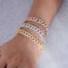 12mm Moissanite Diamond Cuban Link Bracelet, High Quality Cuban Link Chain Bracelet, Moissanite Diamond Bracelet, Stacking Bracelets, Pave Cuban Chain Bracelet