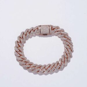 12mm Moissanite Diamond Cuban Link Bracelet, High Quality Cuban Link Chain Bracelet, Moissanite Diamond Bracelet, Stacking Bracelets, Pave Cuban Chain Bracelet