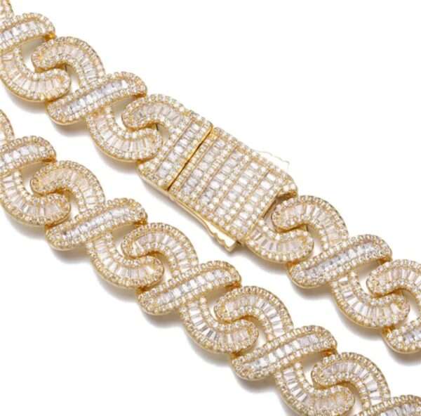 16mm Baguette & Round Moissanite Diamond Clustered Miami Cuban Link Bracelet, High Quality Cuban Link Chain Bracelet, Moissanite Diamond Bracelet, Stacking Bracelets, Pave Cuban Chain Bracelet