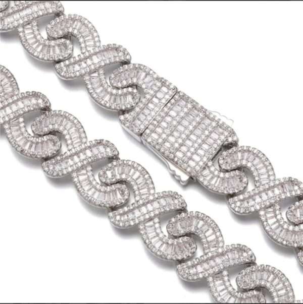 16mm Baguette & Round Moissanite Diamond Clustered Miami Cuban Link Bracelet, High Quality Cuban Link Chain Bracelet, Moissanite Diamond Bracelet, Stacking Bracelets, Pave Cuban Chain Bracelet
