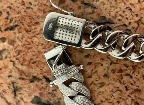 12mm Round Moissanite Diamond Tri Color Gold Plated Miami Cuban Link Bracelet, High Quality Cuban Link Chain Bracelet, Moissanite Diamond Bracelet, Stacking Bracelets, Pave Cuban Chain Bracelet