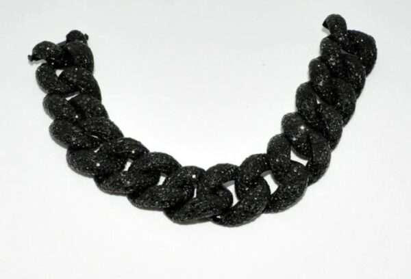 14mm Black Round Moissanite Diamond Black Gold Plated Miami Cuban Link Bracelet, High Quality Cuban Link Chain Bracelet, Moissanite Diamond Bracelet, Stacking Bracelets, Pave Cuban Chain Bracelet