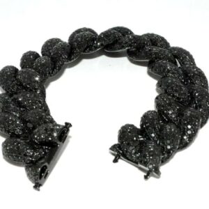 14mm Black Round Moissanite Diamond Black Gold Plated Miami Cuban Link Bracelet, High Quality Cuban Link Chain Bracelet, Moissanite Diamond Bracelet, Stacking Bracelets, Pave Cuban Chain Bracelet