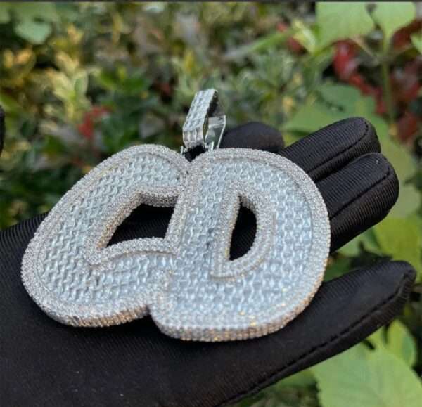 NEW CUSTOM | Luxury Personalized Big Baguette Name Letter Iced Out Diamond Custom | Hip Hop Jewelry, Customized Name Necklace | Custom Gift