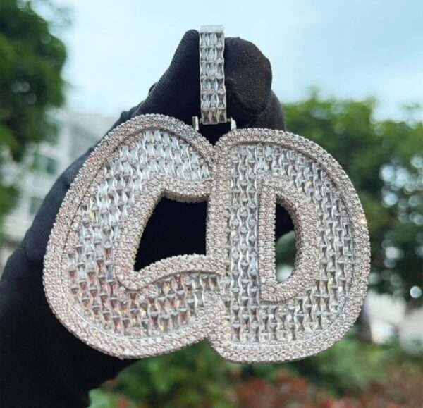 NEW CUSTOM | Luxury Personalized Big Baguette Name Letter Iced Out Diamond Custom | Hip Hop Jewelry, Customized Name Necklace | Custom Gift