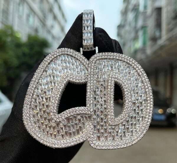 NEW CUSTOM | Luxury Personalized Big Baguette Name Letter Iced Out Diamond Custom | Hip Hop Jewelry, Customized Name Necklace | Custom Gift