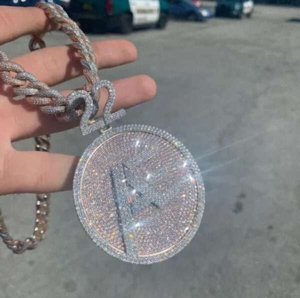 Custom Number Letter Pendant Hip Hop Pendant, Iced Out Moissanite Diamond , Hip Hop Jewelry, Men Jewelry, Gift for Men 14K Rose Gold Over