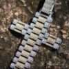 Iced Link Cross Pendant in 925 Sterling Silver For Men Tennis pendant iced out pendant hip hop pendant Silver Pendant