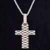 Iced Link Cross Pendant in 925 Sterling Silver For Men Tennis pendant iced out pendant hip hop pendant Silver Pendant