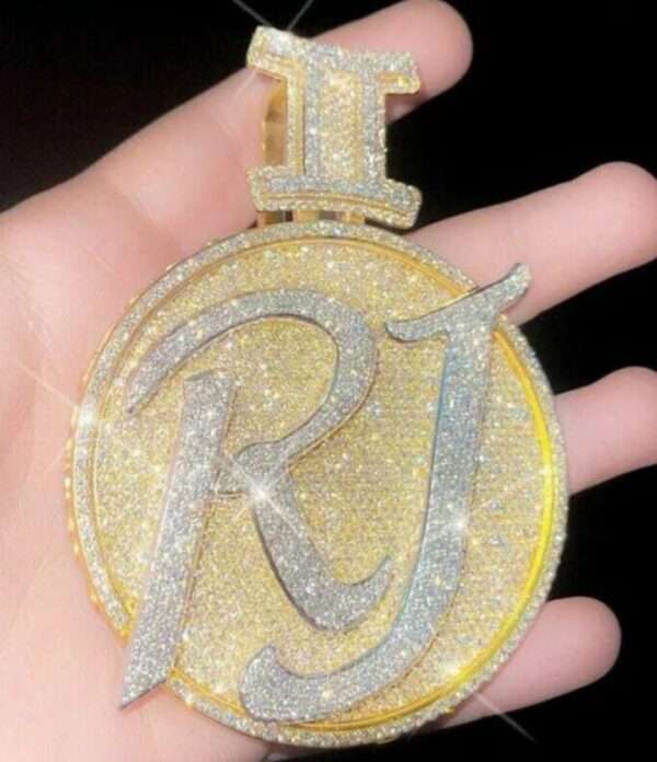 14k gold over Custom Name Latter Pendant Hip Hop Diamond Custom Pendant Iced out Latter Pendant Diamond Name Latter Pendant gift for him
