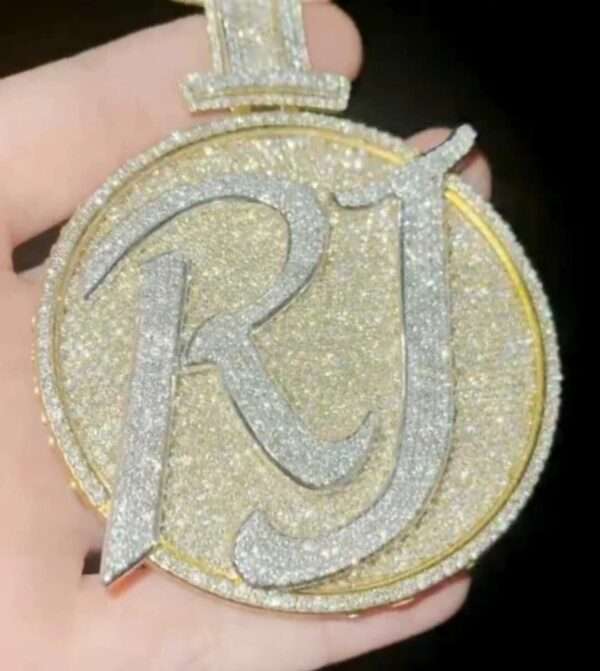 14k gold over Custom Name Latter Pendant Hip Hop Diamond Custom Pendant Iced out Latter Pendant Diamond Name Latter Pendant gift for him