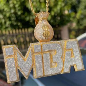 Money Bag Bail Prong Setting Personalized Pendant, Custom Chain, Mens Jewelry, Gift For Him, Iced Out Diamond Pendant For Men Gifts