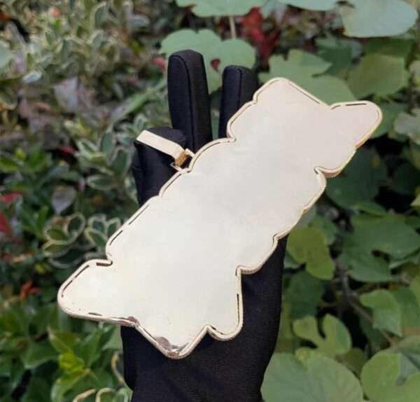 IMG_20221020_153731 Two Tone Layers Baguette & Round Moissanite Diamond Customized Name Necklace For Men, Real Rapper Pendant, Hustler's Pendant, Iced Out Pendant, Custom Name Plate, Big Custom