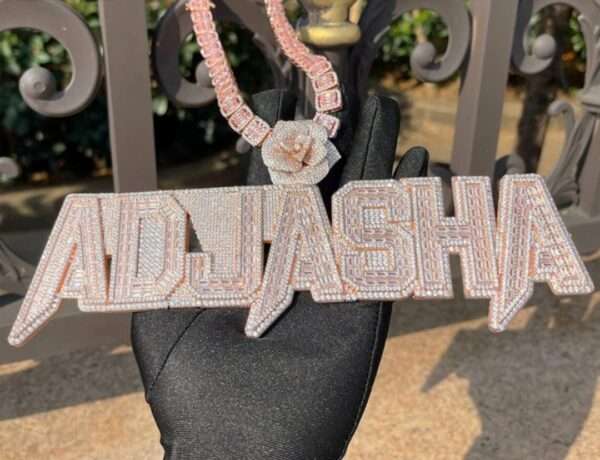 Baguette & Round Moissanite Diamond Customized Name Plates Necklace, Iced Out Personalized Pendant, Custom Name Necklace, Hip Hop Moissanite Diamond Jewelry , Men's Diamond Jewelry, Gift For Him