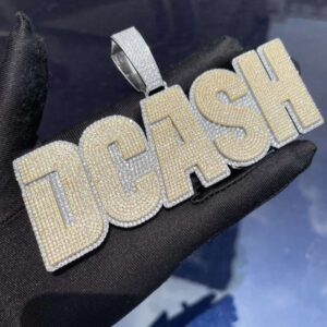 IMG_20221020_154856 Round Moissanite Diamond Customized Name Plates Necklace, Iced Out Personalized Pendant, Custom Name Necklace, Hip Hop Moissanite Diamond Jewelry , Men's Diamond Jewelry, Gift For Him