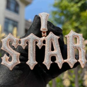 Iced Out Prong Setting Customized Name Necklace, Custom Icy Nameplate Necklace, Custom Name Necklace, Personalized Jewelry Gifts