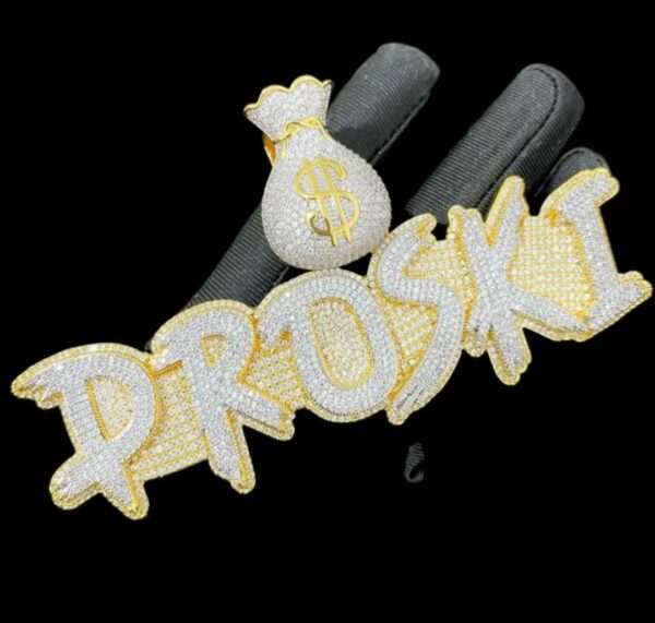 Iced Out Prong Setting Customized Name Necklace, Custom Icy Nameplate Necklace, Custom Name Necklace, Personalized Jewelry Gifts