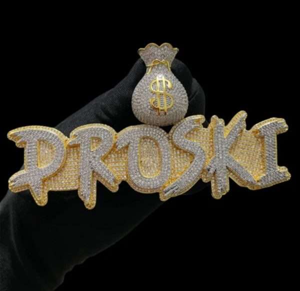 Iced Out Prong Setting Customized Name Necklace, Custom Icy Nameplate Necklace, Custom Name Necklace, Personalized Jewelry Gifts