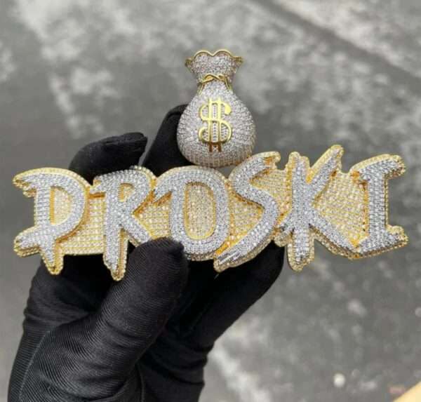 Iced Out Prong Setting Customized Name Necklace, Custom Icy Nameplate Necklace, Custom Name Necklace, Personalized Jewelry Gifts