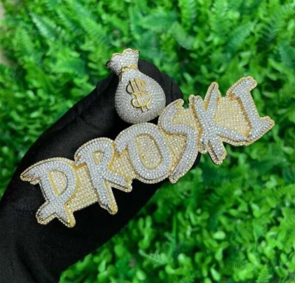 Iced Out Prong Setting Customized Name Necklace, Custom Icy Nameplate Necklace, Custom Name Necklace, Personalized Jewelry Gifts