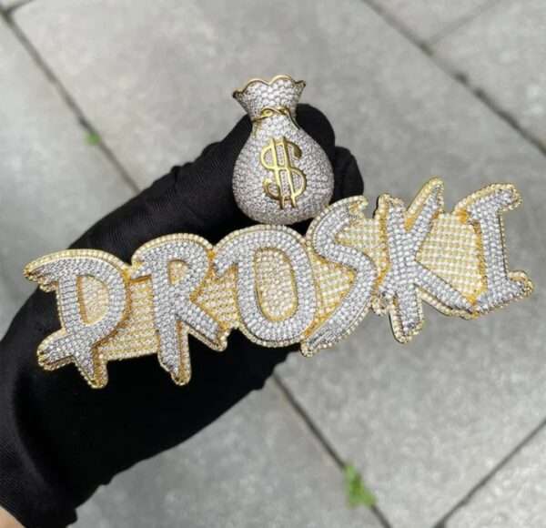 Iced Out Prong Setting Customized Name Necklace, Custom Icy Nameplate Necklace, Custom Name Necklace, Personalized Jewelry Gifts