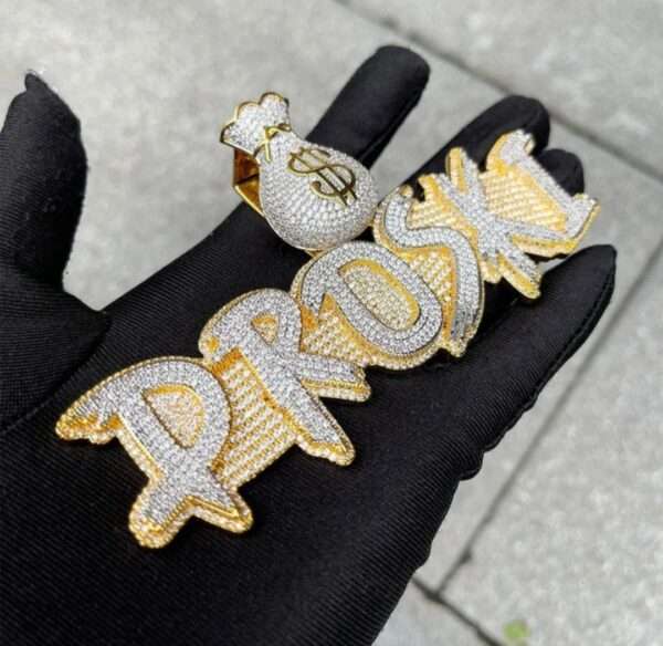 Iced Out Prong Setting Customized Name Necklace, Custom Icy Nameplate Necklace, Custom Name Necklace, Personalized Jewelry Gifts