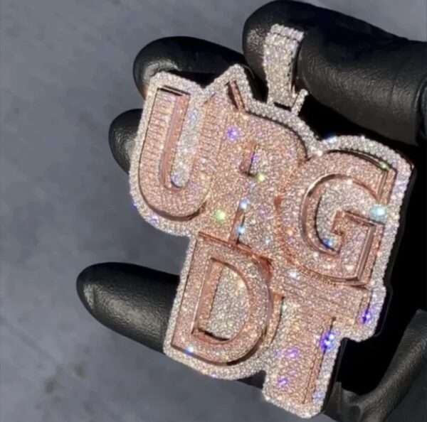 Iced Out Prong Setting Customized Name Necklace, Custom Icy Nameplate Necklace, Custom Name Necklace, Personalized Jewelry Gifts