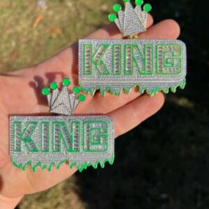 Round VVS Moissanite Diamond Customized Letter Money Bag Hip Hop Pendant, 925 Silver Gold Glows In Dark RICH Money Bag Birthday Gift Pendant