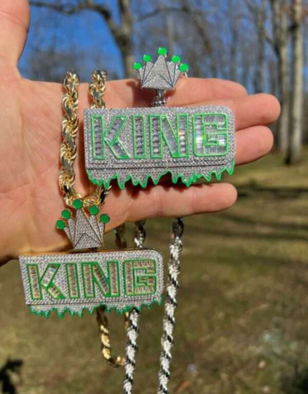 IMG_20221020_160515 Round VVS Moissanite Diamond Customized Letter Money Bag Hip Hop Pendant, 925 Silver Gold Glows In Dark RICH Money Bag Birthday Gift Pendant