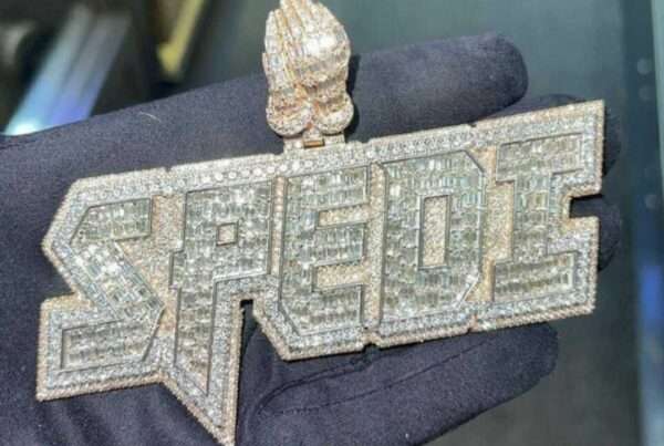 Baguette & Round Moissanite Diamond Customized Name Plates Necklace, Iced Out Personalized Pendant, Custom Name Necklace, Hip Hop Moissanite Diamond Jewelry , Men's Diamond Jewelry, Gift For Him