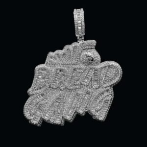 Baguette & Round Moissanite Diamond NEW! BREAD GANG Money Bag Edition Iced Out Pendant, Diamonds Hip Hop Pendent, Icy Letters Necklace, Jewelry Gift