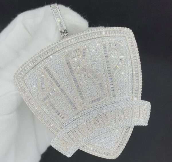 Baguette & Round Moissanite Diamond ABP All Bout Paper BIG Luxury Iced Diamond Pendant, Icy Letters Necklace, Jewelry Gift