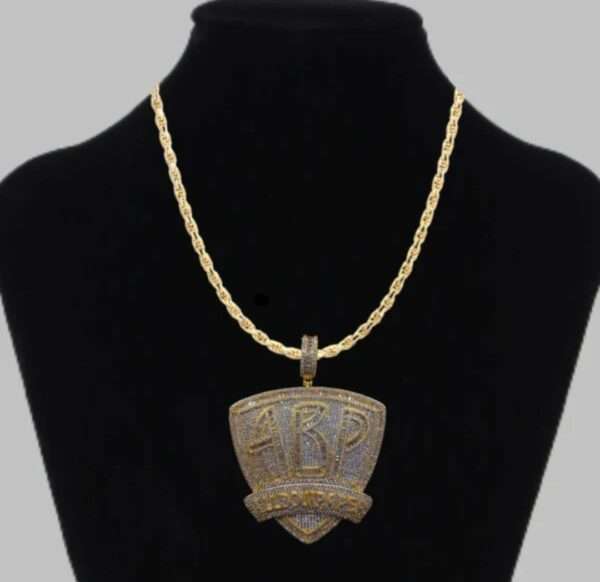 Baguette & Round Moissanite Diamond ABP All Bout Paper BIG Luxury Iced Diamond Pendant, Icy Letters Necklace, Jewelry Gift